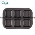 6cup de acero al carbono antiadherente plato Muffin Pan